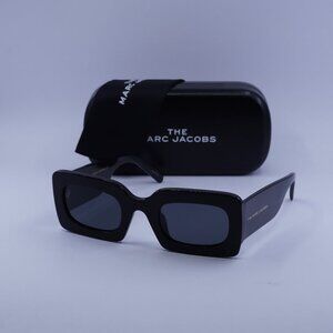 Marc Jacobs MARC 488/N/S 02M2 IR Rectangle Sunglasses - Black/Grey